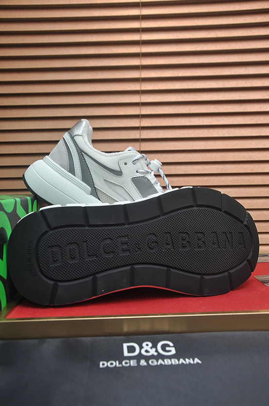 ドルチェ&ガッバーナ スピードスター メッシュ レザー スニーカー ホワイト グレー シルバー shoes685 - 画像 (7)