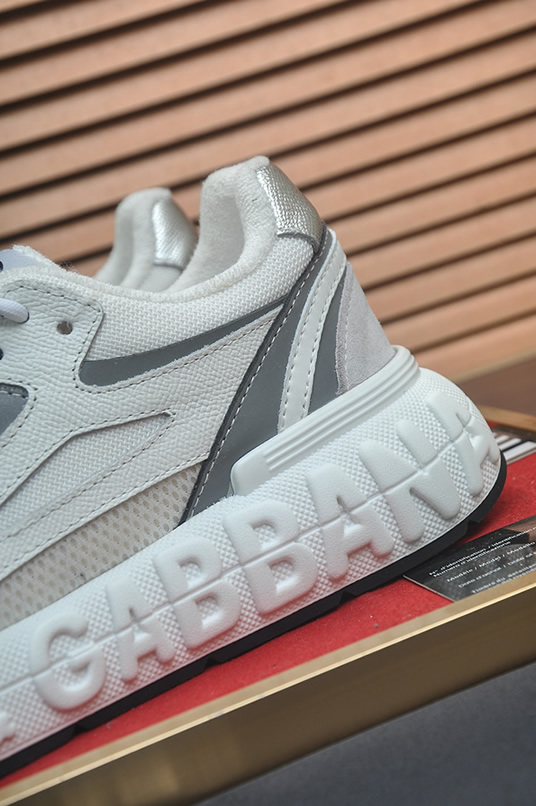 ドルチェ&ガッバーナ スピードスター メッシュ レザー スニーカー ホワイト グレー シルバー shoes685 - 画像 (9)