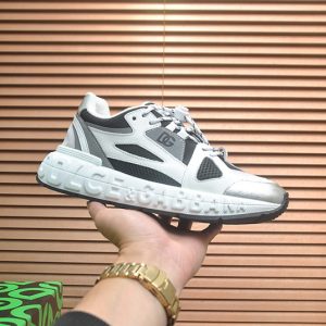 ドルチェ＆ガッバーナ スピードスター メッシュ レザー スニーカー ホワイト ダークグレー シルバー shoes686