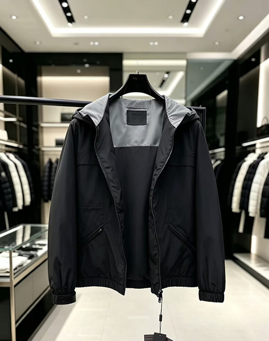 プラダ Re-Nylon フード付き ナイロン ジャケット ブルゾン ブラック FS549 - 画像 (4)