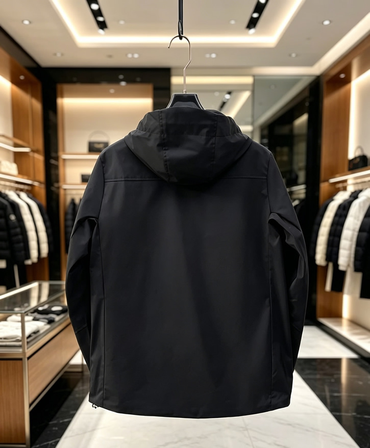 プラダ Re-Nylon フード付き テクニカル ジャケット ブルゾン ブラック FS555 - 画像 (2)