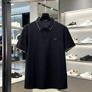 ドルチェ＆ガッバーナ DGロゴ トリム 半袖 ポロシャツ ブラック FS573