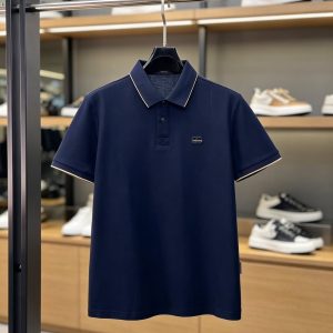 ドルチェ＆ガッバーナ DGロゴ トリム 半袖 ポロシャツ ネイビー FS574