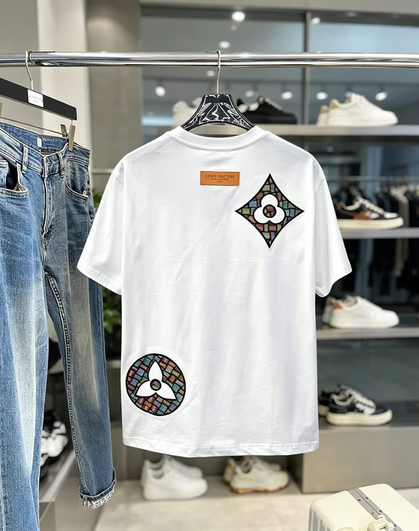 ルイ・ヴィトン アーチロゴ マルチカラー 半袖 Tシャツ ホワイト FS575 - 画像 (2)