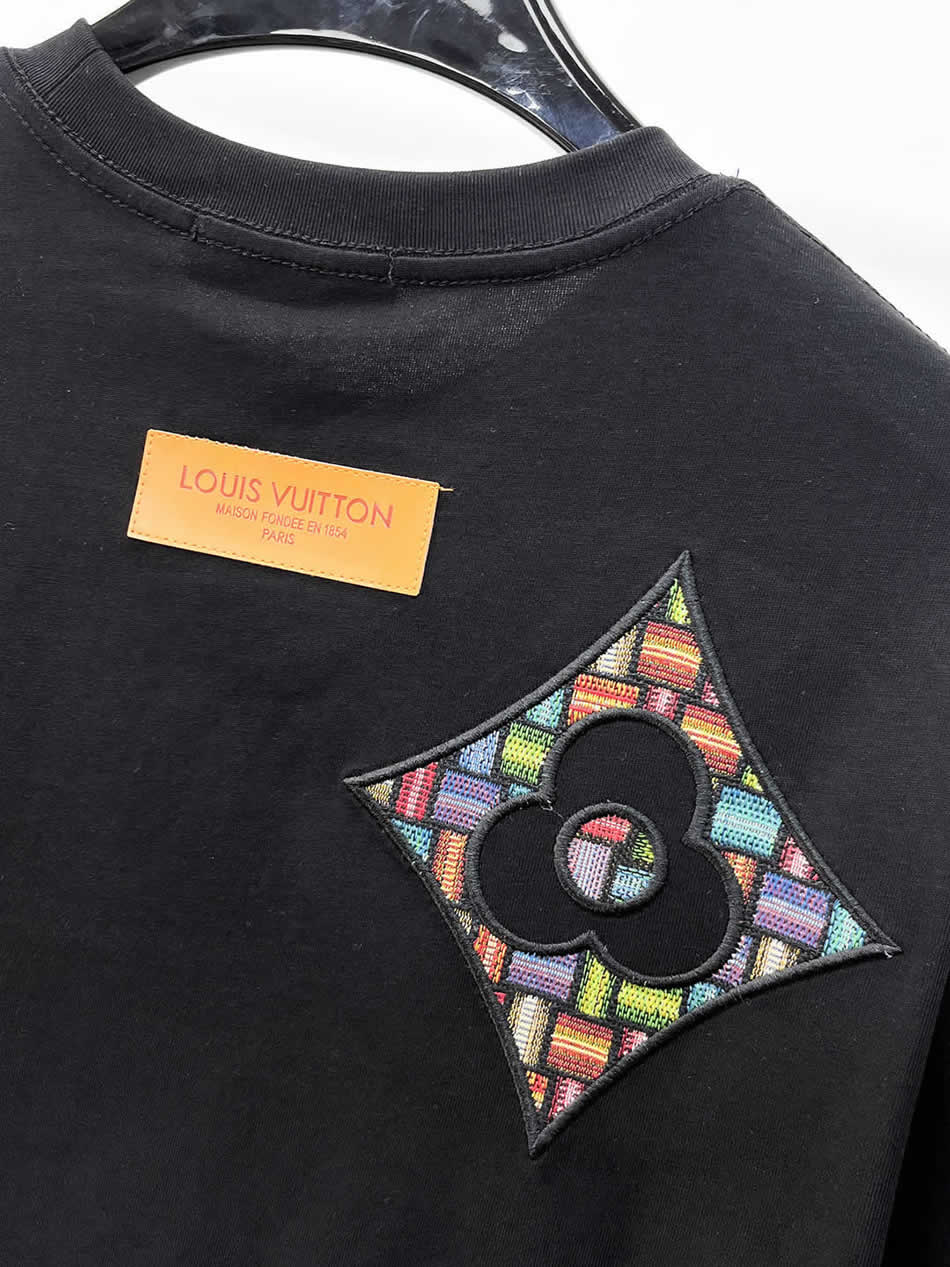 ルイ・ヴィトン アーチロゴ マルチカラー 半袖 Tシャツ ブラック FS576 - 画像 (7)