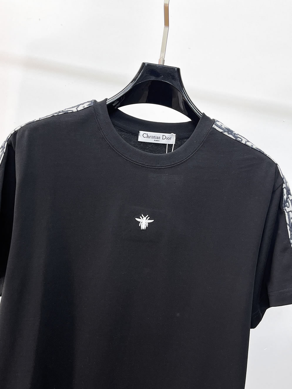ディオール オブリーク テープ&BEE刺繍 半袖 Tシャツ ブラック FS581 - 画像 (3)