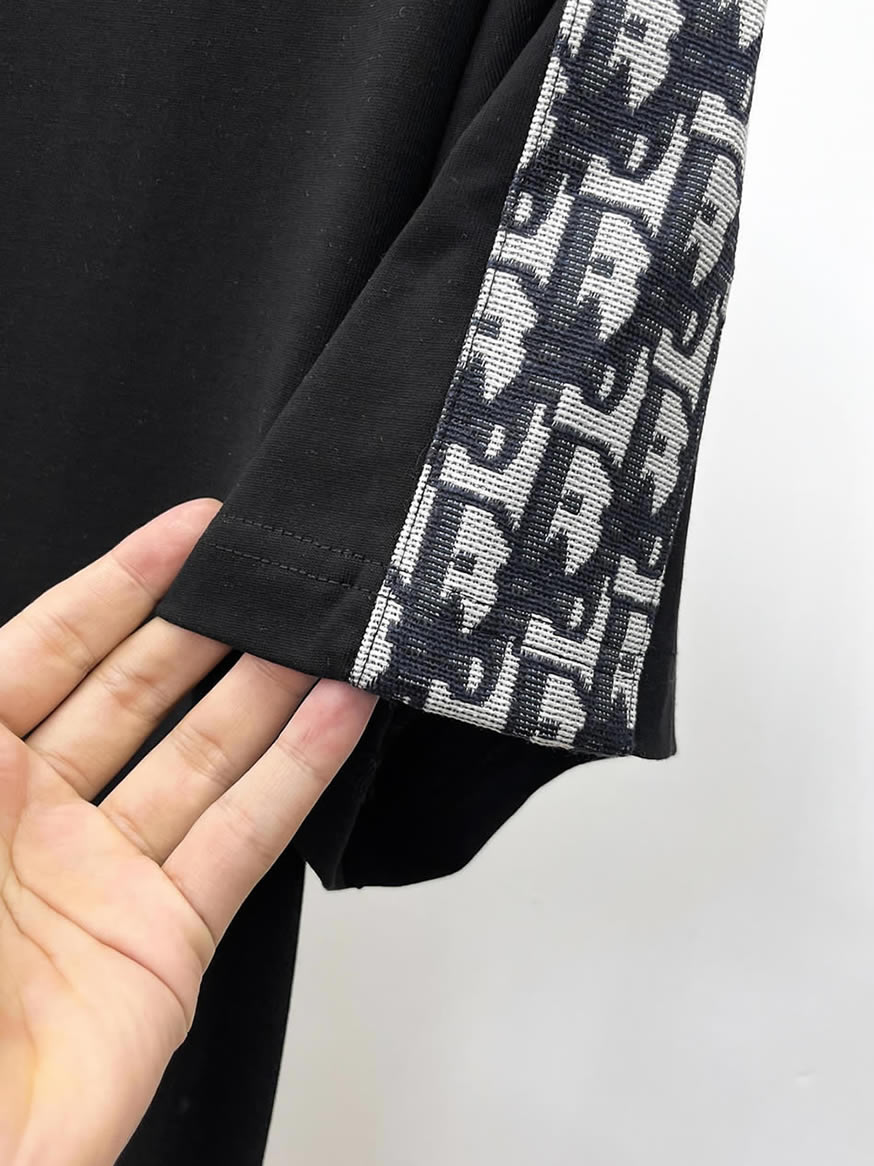 ディオール オブリーク テープ&BEE刺繍 半袖 Tシャツ ブラック FS581 - 画像 (8)