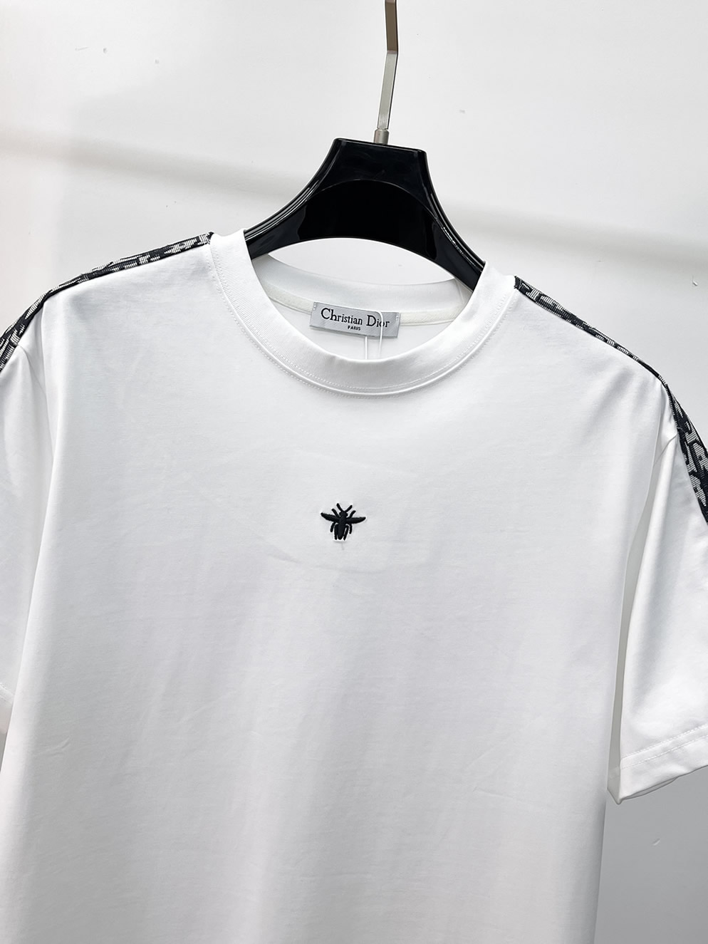ディオール オブリーク テープ&BEE刺繍 半袖 Tシャツ ホワイト FS582 - 画像 (3)