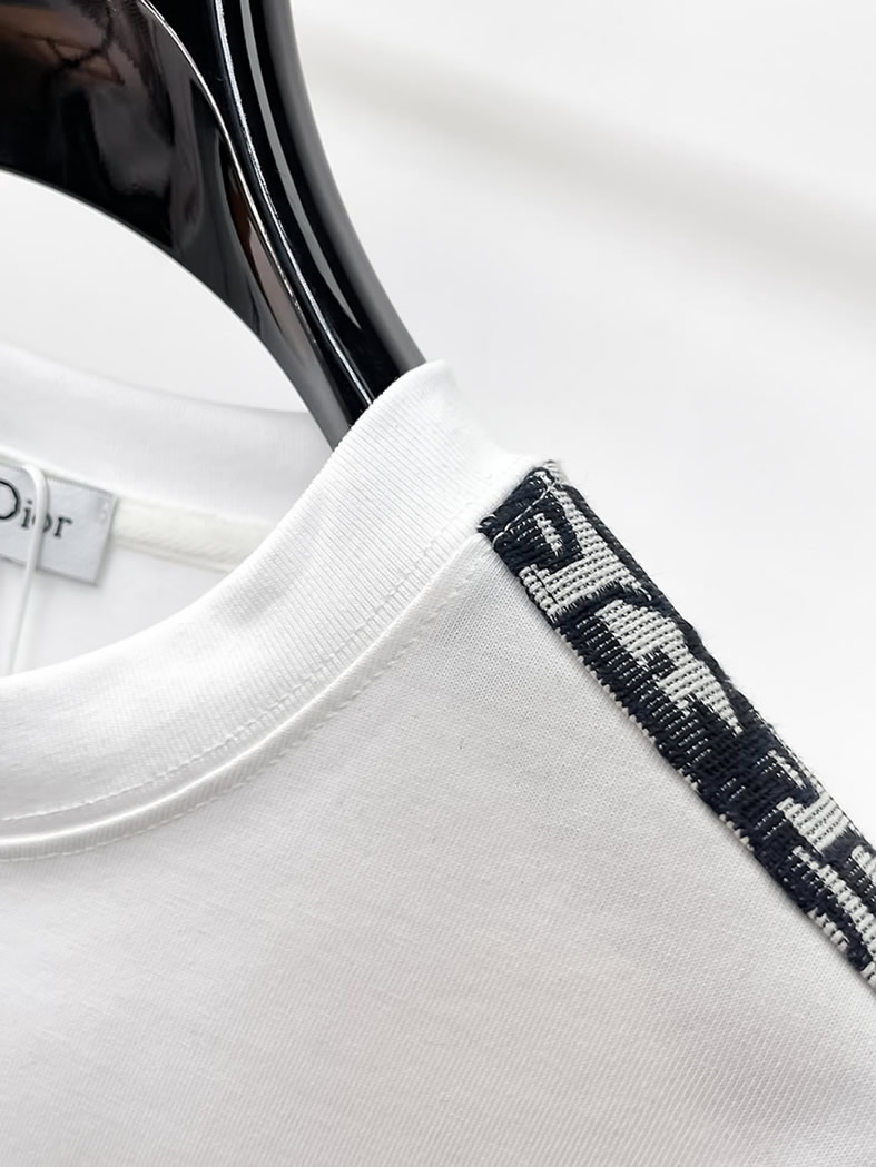 ディオール オブリーク テープ&BEE刺繍 半袖 Tシャツ ホワイト FS582 - 画像 (8)