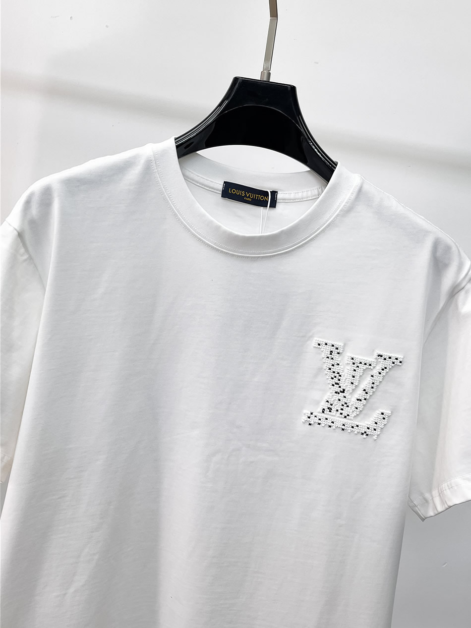 ルイ・ヴィトン LVイニシャル スポット柄 半袖 Tシャツ ホワイト FS585 - 画像 (3)