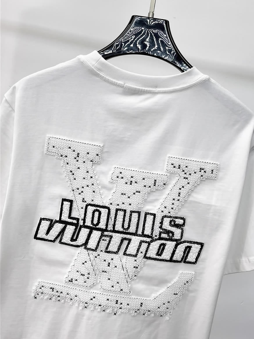 ルイ・ヴィトン LVイニシャル スポット柄 半袖 Tシャツ ホワイト FS585 - 画像 (4)