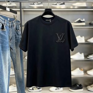 ルイ・ヴィトン LVイニシャル スポット柄 半袖 Tシャツ ブラック FS586