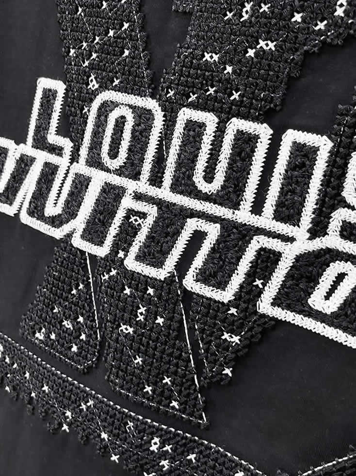 ルイ・ヴィトン LVイニシャル スポット柄 半袖 Tシャツ ブラック FS586 - 画像 (6)