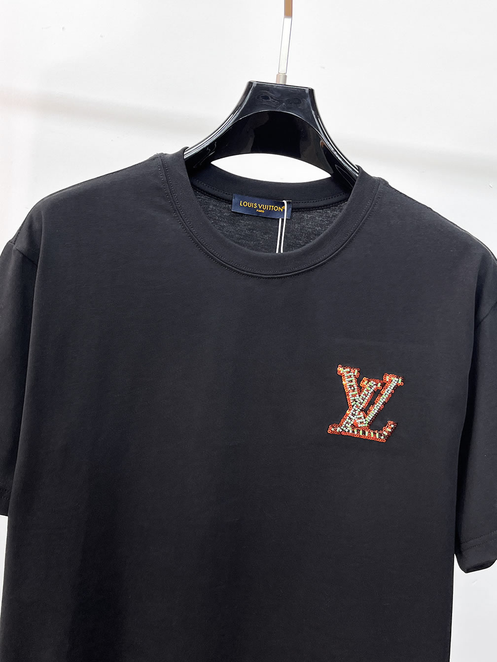 ルイ・ヴィトン LVイニシャル ラインストーン 半袖 Tシャツ ブラック FS589 - 画像 (3)