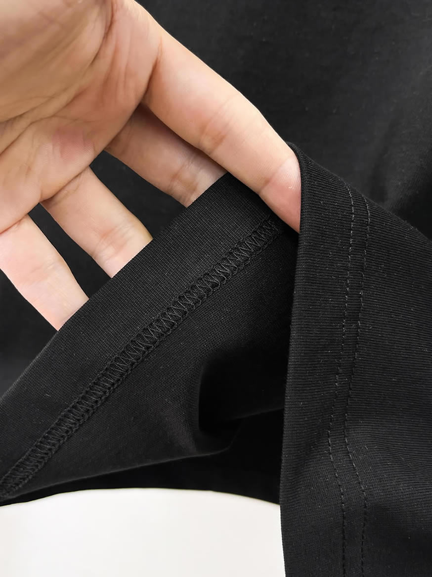 ルイ・ヴィトン LVイニシャル 立体刺繍 半袖 Tシャツ ブラック FS590 - 画像 (5)