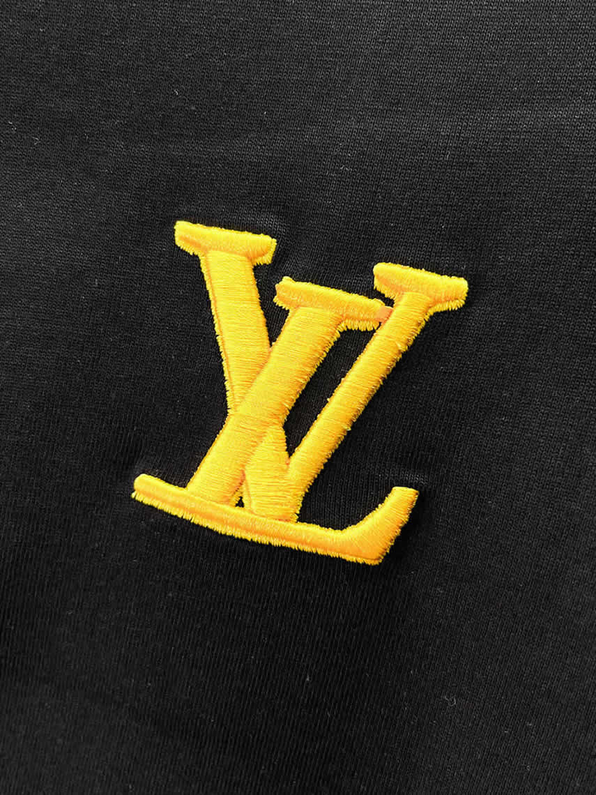 ルイ・ヴィトン LVイニシャル 立体刺繍 半袖 Tシャツ ブラック FS590 - 画像 (12)