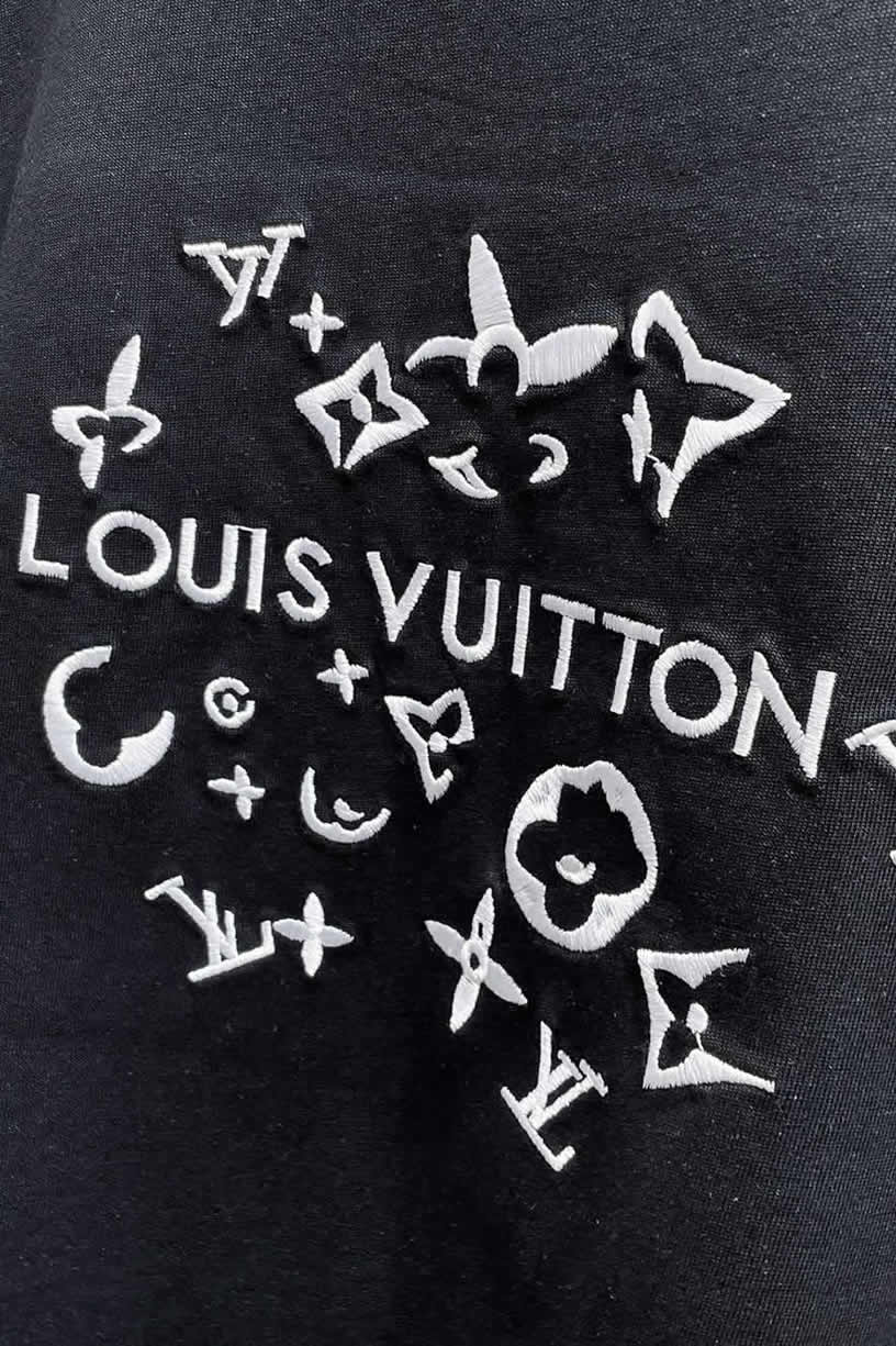 ルイ・ヴィトン LV Lovers 刺繍 半袖 Tシャツ ブラック FS592 - 画像 (10)