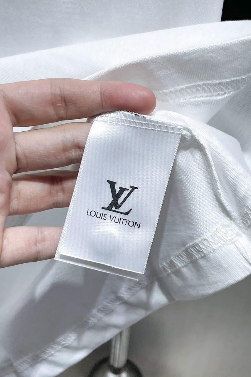 ルイ・ヴィトン LV Lovers 刺繍 半袖 Tシャツ ホワイト FS593 - 画像 (13)