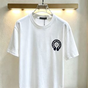 クロムハーツ ホースシュー＆CHプラス 刺繍 半袖 Tシャツ ホワイト FS594