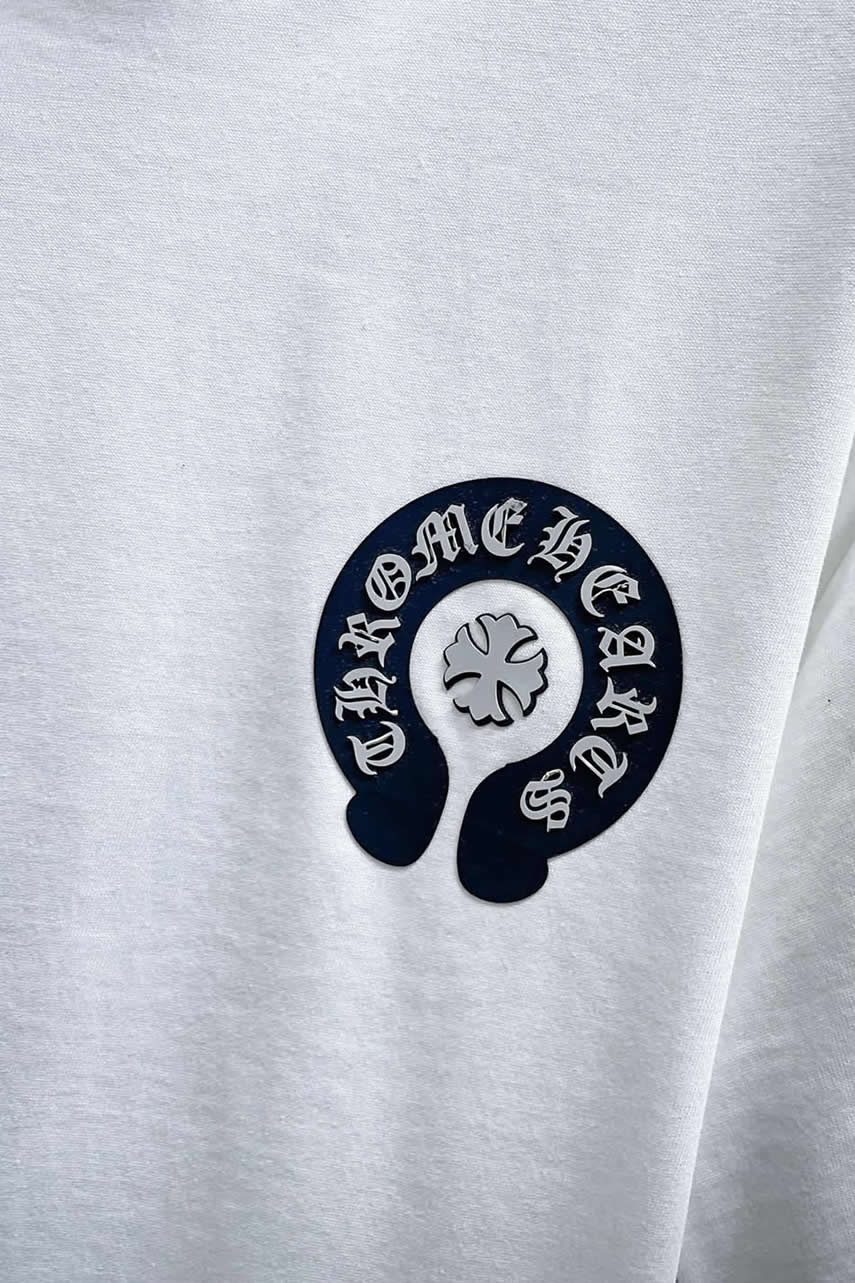クロムハーツ ホースシュー&CHプラス 刺繍 半袖 Tシャツ ホワイト FS594 - 画像 (11)