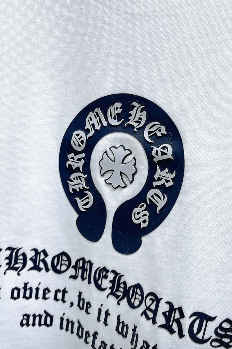 クロムハーツ ホースシュー&CHプラス 刺繍 半袖 Tシャツ ホワイト FS594 - 画像 (6)