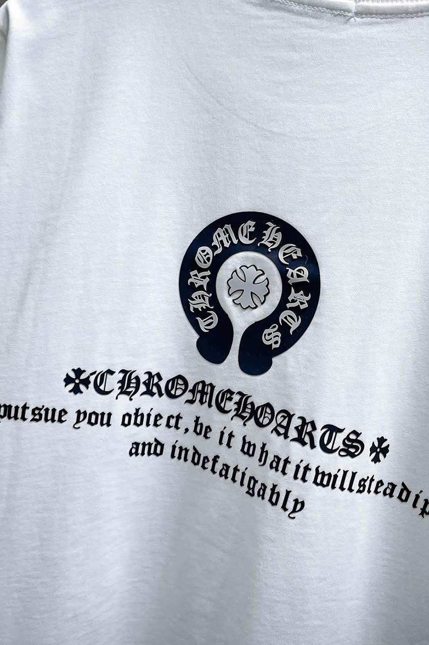 クロムハーツ ホースシュー&CHプラス 刺繍 半袖 Tシャツ ホワイト FS594 - 画像 (7)