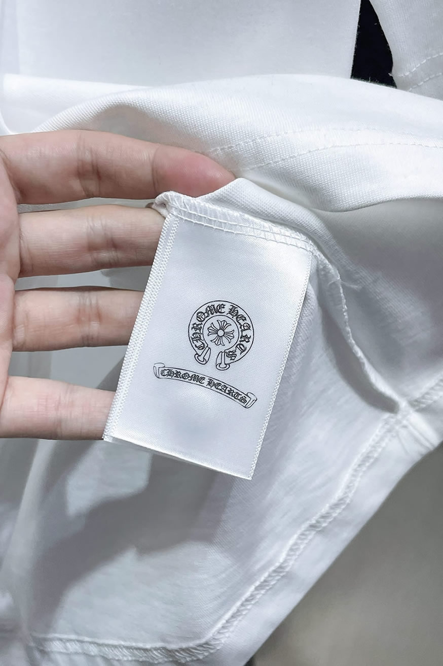 クロムハーツ ホースシュー&CHプラス 刺繍 半袖 Tシャツ ホワイト FS594 - 画像 (8)