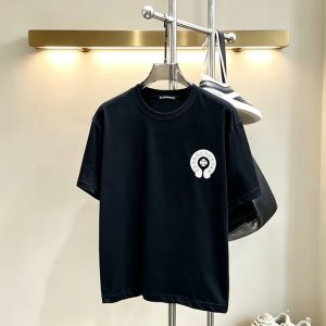 クロムハーツ ホースシュー＆CHプラス 刺繍 半袖 Tシャツ ブラック FS595