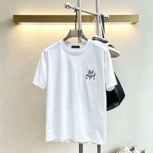 ルイ・ヴィトン LVイニシャル モノグラム グラフィティ 刺繍 半袖 Tシャツ ホワイト FS596