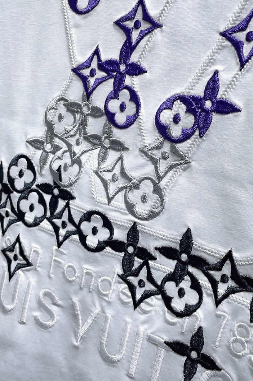 ルイ・ヴィトン LVイニシャル モノグラム グラフィティ 刺繍 半袖 Tシャツ ホワイト FS596 - 画像 (11)