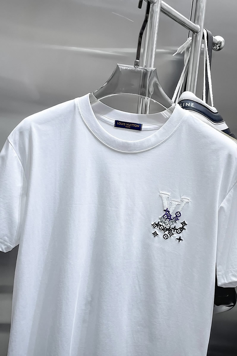 ルイ・ヴィトン LVイニシャル モノグラム グラフィティ 刺繍 半袖 Tシャツ ホワイト FS596 - 画像 (5)