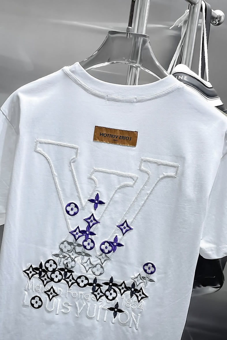 ルイ・ヴィトン LVイニシャル モノグラム グラフィティ 刺繍 半袖 Tシャツ ホワイト FS596 - 画像 (6)