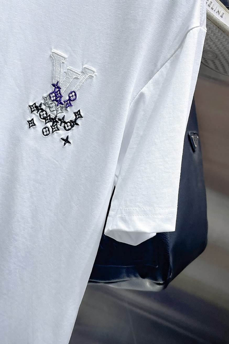 ルイ・ヴィトン LVイニシャル モノグラム グラフィティ 刺繍 半袖 Tシャツ ホワイト FS596 - 画像 (7)