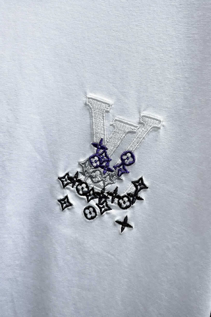 ルイ・ヴィトン LVイニシャル モノグラム グラフィティ 刺繍 半袖 Tシャツ ホワイト FS596 - 画像 (8)