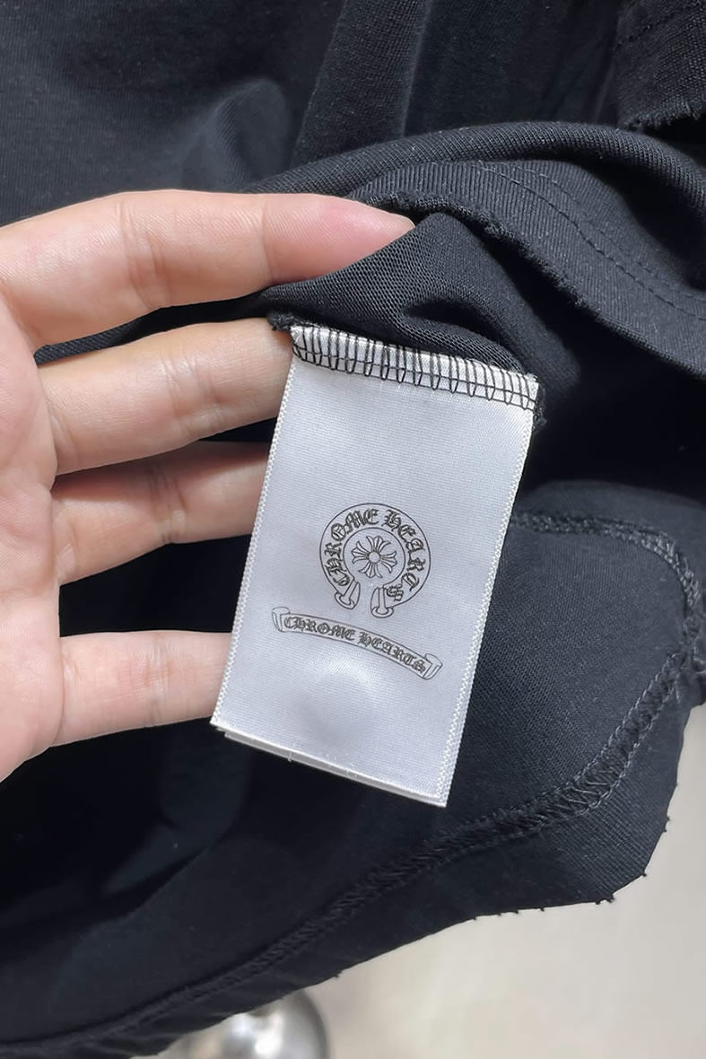 クロムハーツ スクロールラベル 刺繍 半袖 Tシャツ ブラック FS600 - 画像 (12)