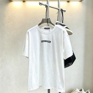 クロムハーツ スクロールラベル 刺繍 半袖 Tシャツ ホワイト FS601