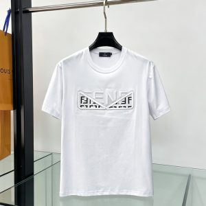 フェンディ モンスターアイ FFパターン 刺繍 半袖 Tシャツ ホワイト FS606