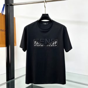 フェンディ モンスターアイ FFパターン 刺繍 半袖 Tシャツ ブラック FS607