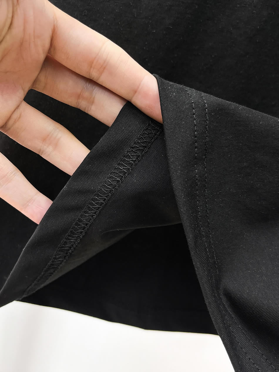 ルイ・ヴィトン LVイニシャル ラインストーン モノグラムフラワー 刺繍 半袖 Tシャツ ブラック FS608 - 画像 (9)