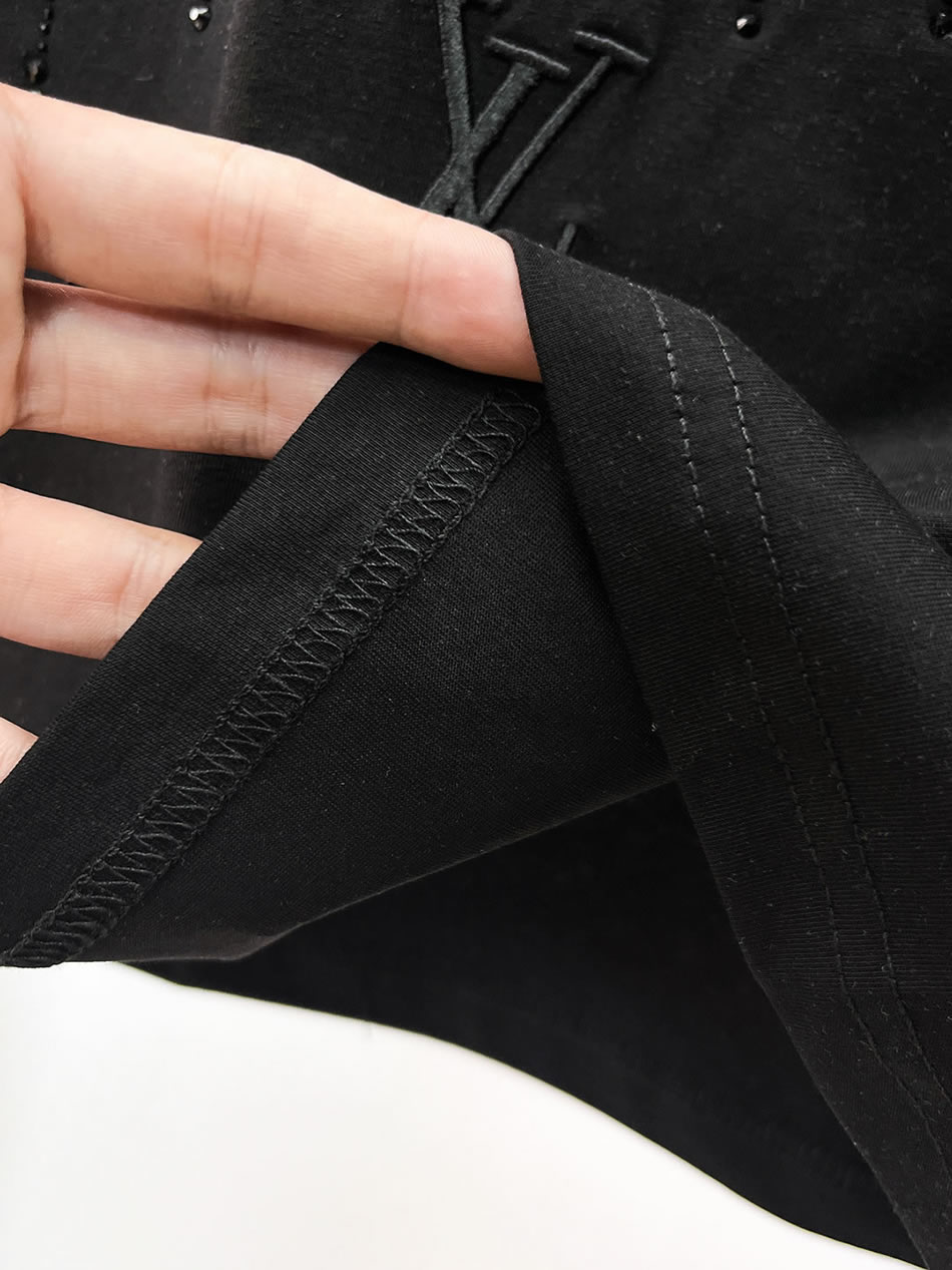 ルイ・ヴィトン LVイニシャル ラインストーンドロップ 半袖 Tシャツ ブラック FS610 - 画像 (8)