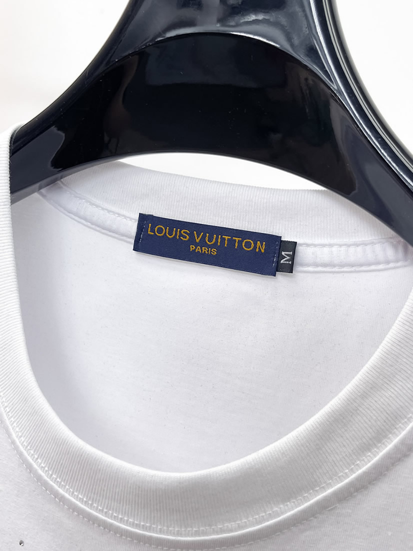 ルイ・ヴィトン LVイニシャル ラインストーンドロップ 半袖 Tシャツ ホワイト FS611 - 画像 (8)