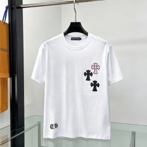クロムハーツ トリプル クロスパッチ サイド刺繍 半袖 Tシャツ ホワイト FS613