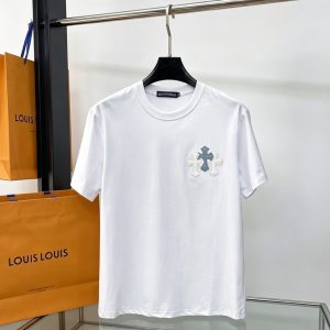 クロムハーツ トリプル クロスパッチ 刺繍 半袖 Tシャツ ホワイト FS614