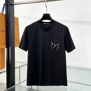 クロムハーツ フローラルクロス マルチカラー ミニプラス 刺繍 半袖 Tシャツ ブラック FS615