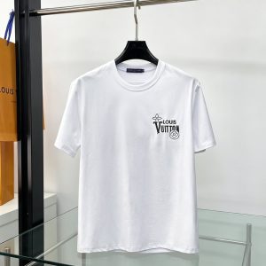 ルイ・ヴィトン ロゴ モノグラムフラワー 刺繍 半袖 Tシャツ ホワイト FS616
