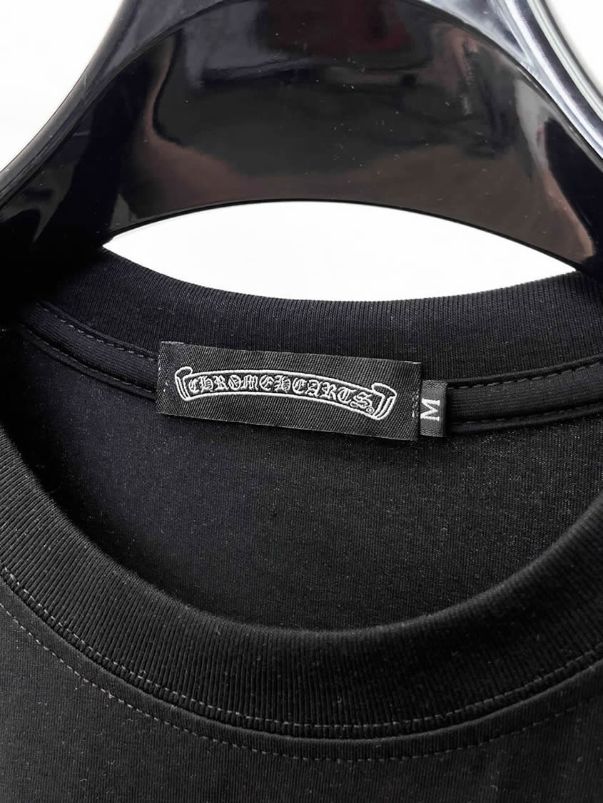 クロムハーツ トリプル クロスパッチ 刺繍 半袖 Tシャツ ブラック FS620 - 画像 (11)