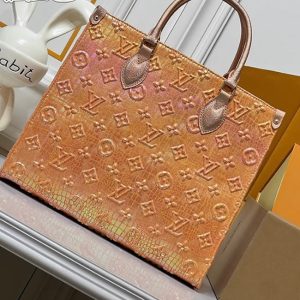 ルイ・ヴィトン モノグラム ヴェルニ クロコ型押し トートバッグ オーロラオレンジ M77662