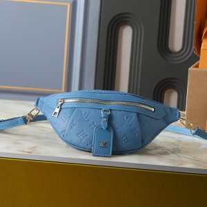 ルイ・ヴィトン モノグラム アンプラント バムバッグ ボディバッグ ブルー M28356