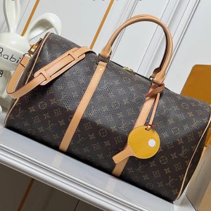 ルイ・ヴィトン モノグラム ペルフォ キーポル ボストンバッグ ブラウン M21214
