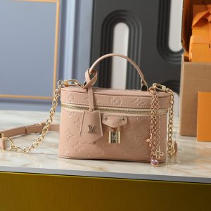 ルイ・ヴィトン モノグラム ヴェルニ ヴァニティ 2WAY ハンドバッグ ベージュ M28334
